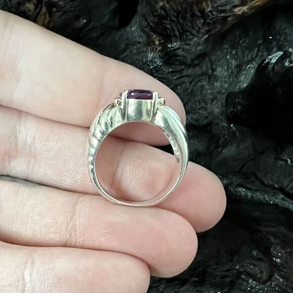 Vintage Clyde Duneier 1.87 ct Oval Amethyst Ring Size 6.5 CID 14K 925 - Picture 8 of 15